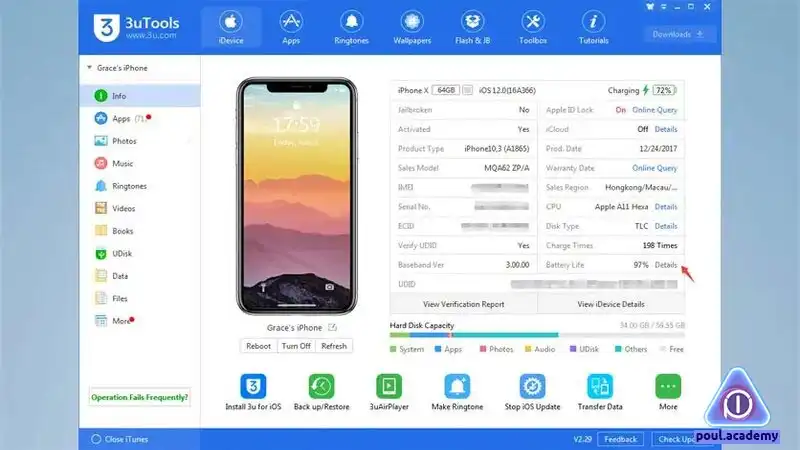 تشخیص تعویضی بودن ال سی دی ایفون با برنامه 3utools